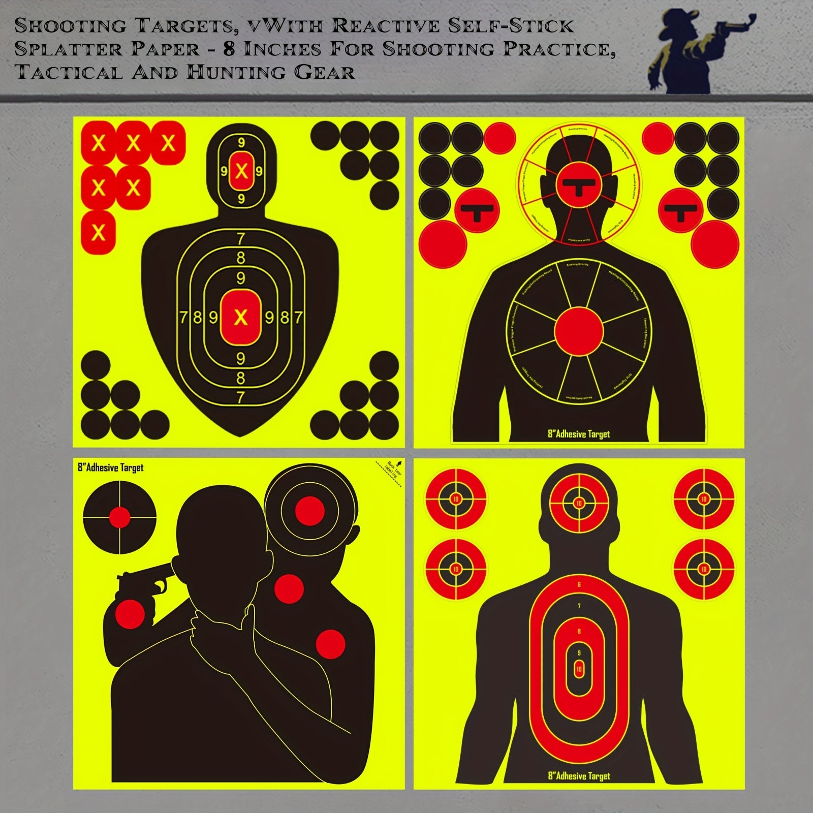 25pcs 20-32cm Shooting Targets Fluorescent Self-Adhesive Highly Visible