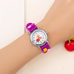 Girls Cartoon Flower Watch Silicone Band Holiday Birthday Gift