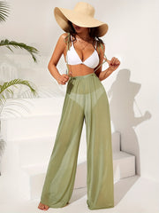 Semi Sheer Cover Up Pants Beachwear Trousers Women's Swimwear