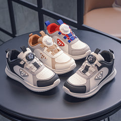 Kid's Rotating Buckle Sneakers Non Slip Soft Sole Shoes