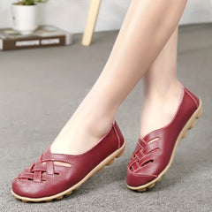 Women's Cross Strap Flat Shoes Soft Sole Non Slip Outdoor Walking Flats