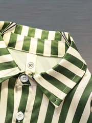 Boys Striped Button Down Shirt Long Sleeve Pocket Top Spring Summer Wear