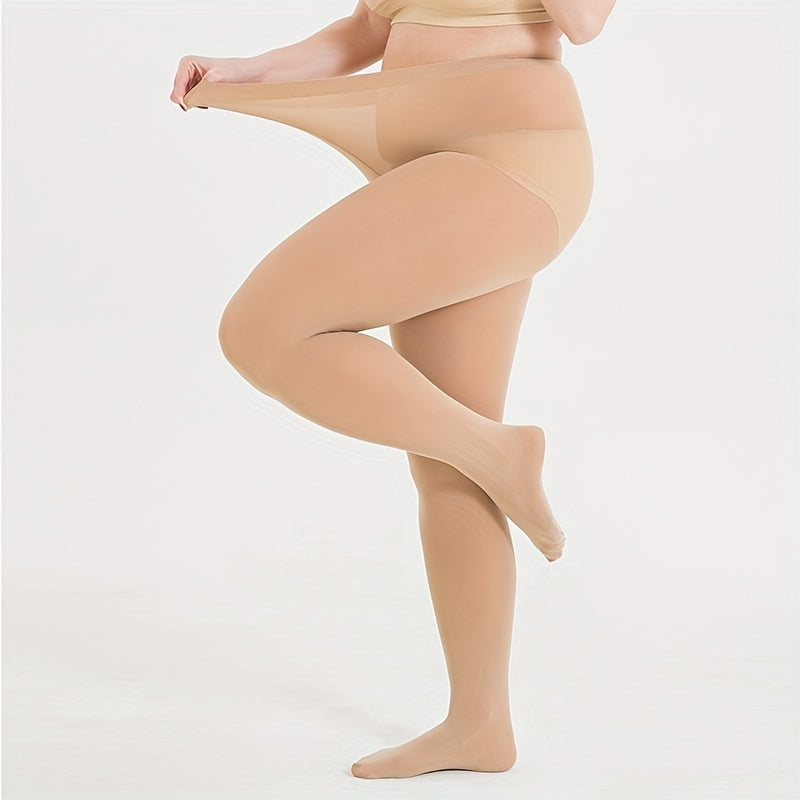 Casual Pantyhose Women's Plus 90D Control Top Footed Tights