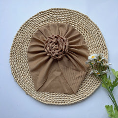 Baby Girls Flowers Decor Cap Soft Hair Wrap Head Accessories