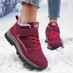 Plush Lined Snow Boots Wear Resistant Thermal Hiking Shoes