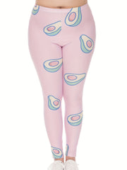 Avocado Print Yoga Pants High Rise Stretchy Gym Leggings