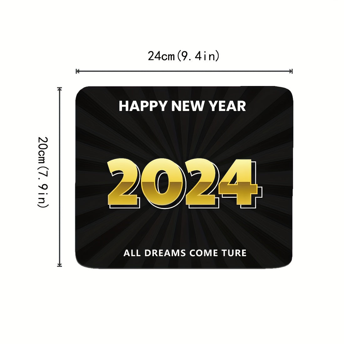 Happy Year Small Desk Mouse Pad for Office Home Computer