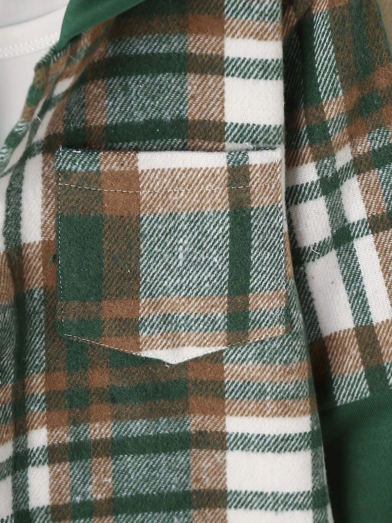 Boys Plaid Shirt Long Sleeve Button Down Hooded Top