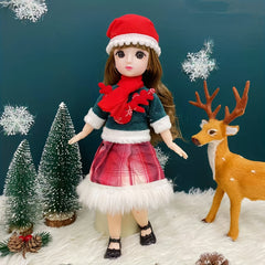 Christmas Style Doll Costume and Headdress Set for Girls