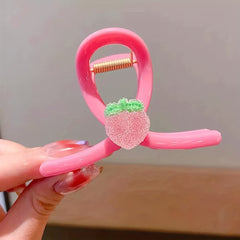 Plastic Strawberry Flowers Hair Clip Summer Hair Accessories Girls