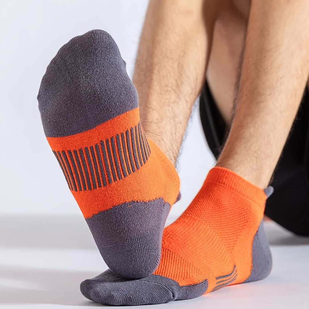 5 Pairs Breathable Cotton Ankle Socks for Sports Running Fitness