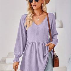 Eyelet Embroidered Lantern Sleeve Top
