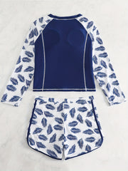 Modest Swimsuit Set Women's Plus Long Sleeve