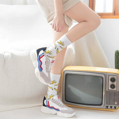 Banana Print Cotton Socks for Women