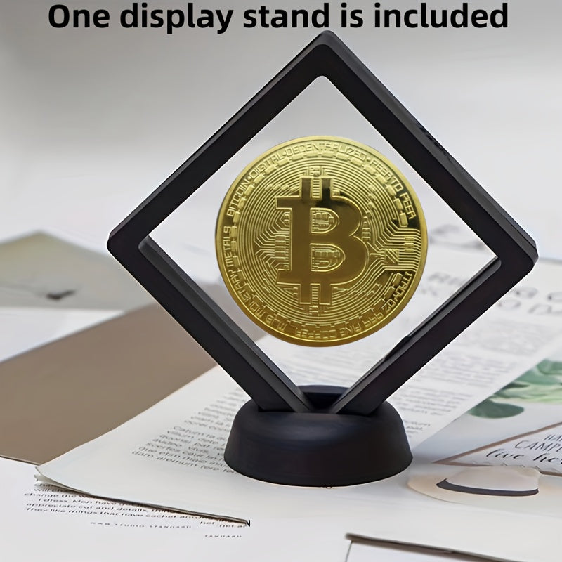 Bitcoin Collectible Coin with Display Rack - Perfect Gift