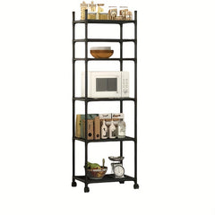 1pc Kitchen Carbon Steel Storage Shelves Pot Rack Floor Kitchen Storage Rack