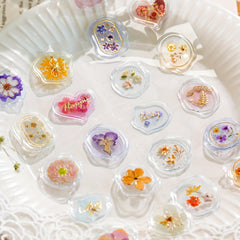 1pc Pack Stickers Dried Flowers Plant Book Series Decoration