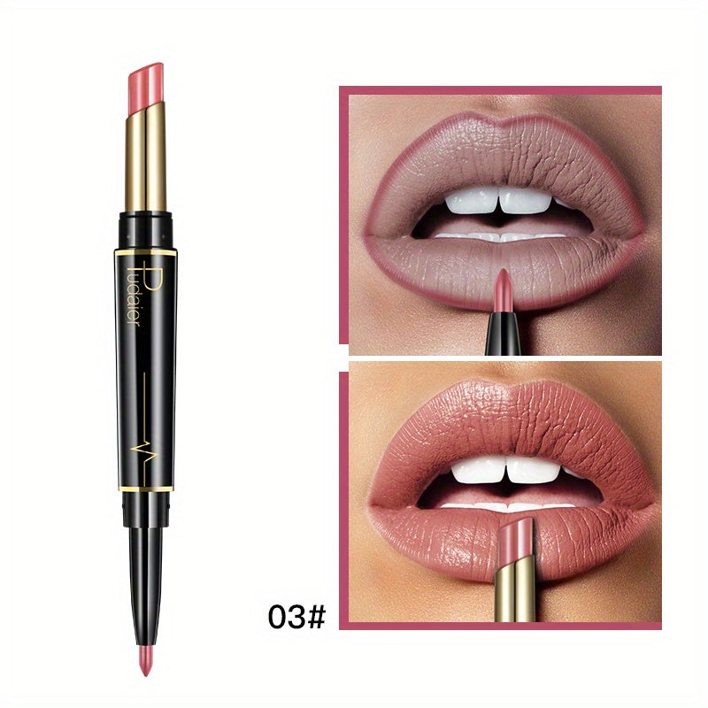 Double Ended Lipstick Lip Liner Soft Matte Long Lasting