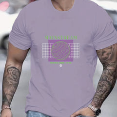 Geometric Pattern Men's Graphic Crew Neck Active T shirt