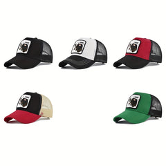 Farm Trucker Hat Unisex Animal Mesh Trucker Hat Strapback Square Patch
