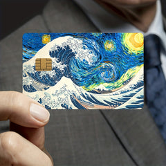 4pcs Credit Card Stickers Scratch Resistant Wave Card Protective Cover