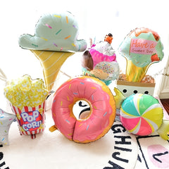 Candy Pellet Ice Cream Donut Aluminum Balloon Baby Birthday Party Decoration