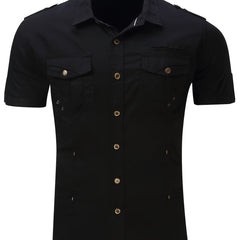 Men s Solid Casual Button Down Shirts - One Size Smaller