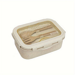 Classic Bento Lunch Box Set with Fork and Spoon for Lunch, Picnics, School, Work