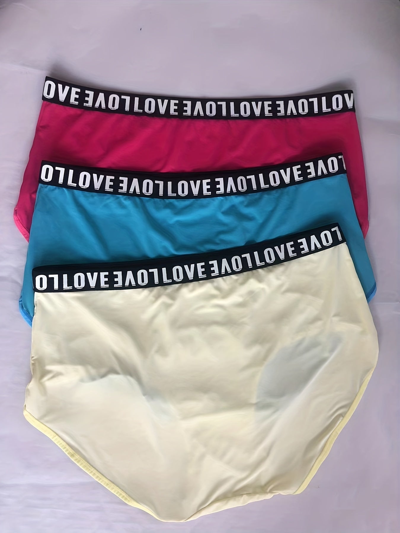 Women's Plus Size Panties Set Soft High Waisted Stretchy 3pcs Set