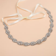 Rhinestone Bridal Belt Wedding Dress Waist Chain Sash Belt Handcrafted Wedding