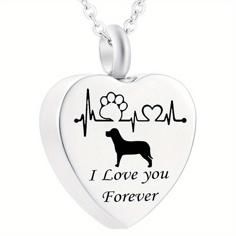 Pet Memorial Necklace Heart Pendant for Beloved Dogs and Cats