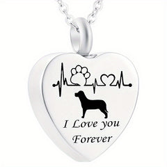 Pet Memorial Necklace Heart Pendant for Beloved Dogs and Cats
