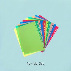 10-Tab Plastic Binder Dividers, Colored Blank Tabs, Multicolor Design