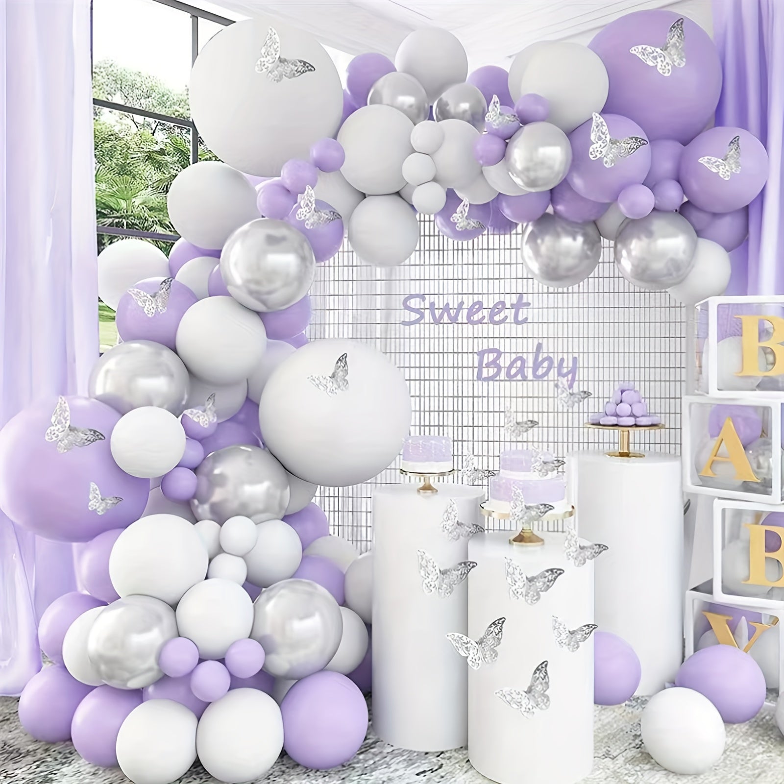 116pcs Purple Balloon Set for Birthdays Weddings Thanksgiving