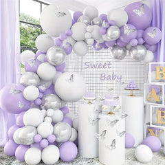 116pcs Purple Balloon Set for Birthdays Weddings Thanksgiving