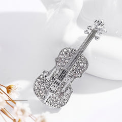Violin Diamond Brooch For Girls Jewelry