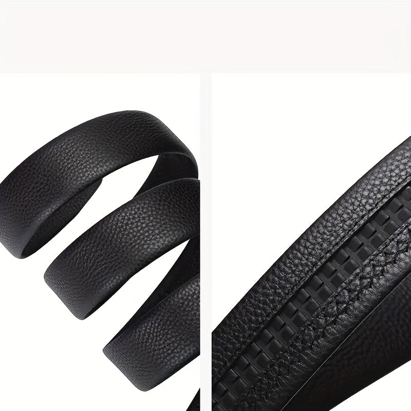Men's Leather Belt Automatic Buckle Business Suit Waist Strap