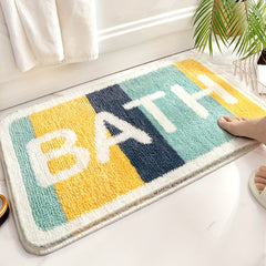 Absorbent Bath Rugs Non slip TPR Bottom Floor Mat Fluffy Faux Wool Area Rugs