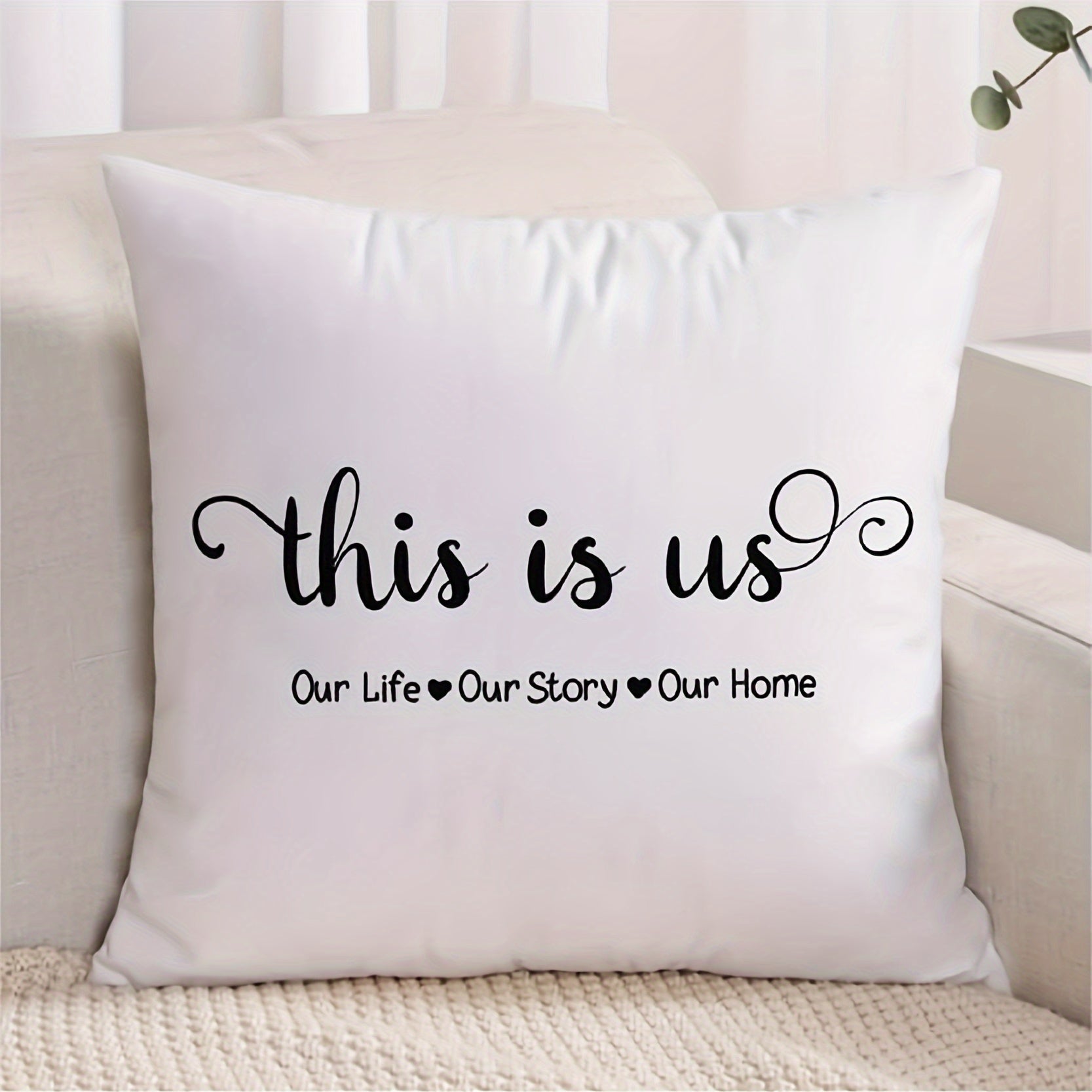 Short Plush Printed Throw Pillow Case Soft & Comfortable