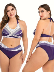 Striped Retro Bikini Set