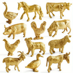 12pcs Mini Wildlife Animal Figures Set PVC Jungle Safari Playset