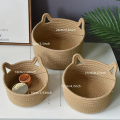 Cat's Ears Steamed Bread Storage Basket - Home & Office Decoration