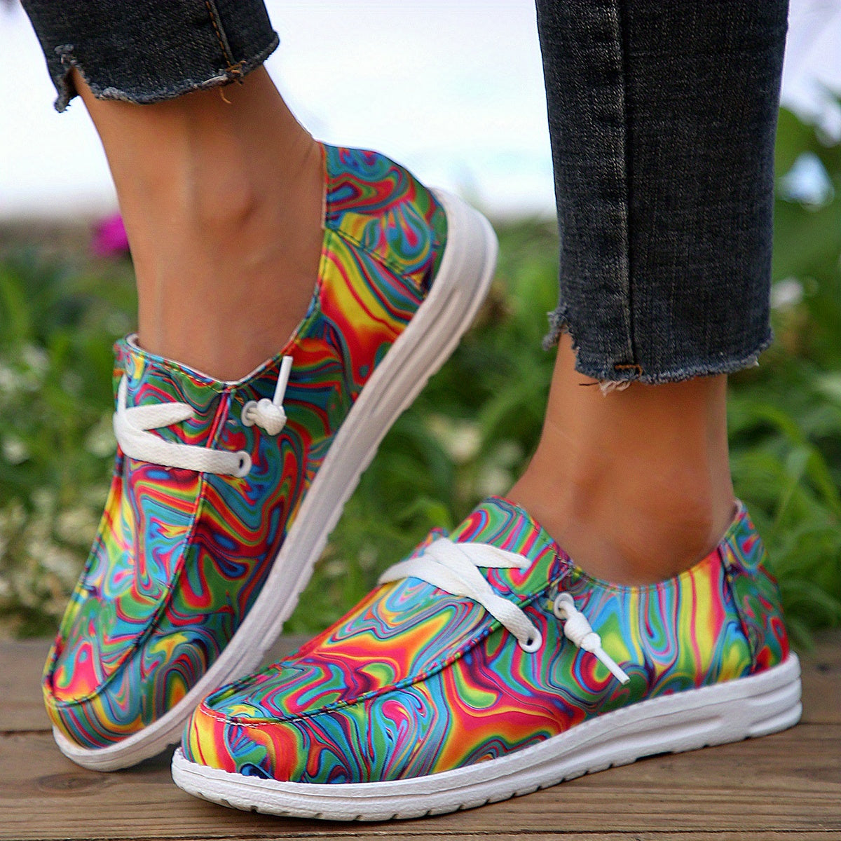 Women's Canvas Slip On Sneakers Low Top Walking Shoes