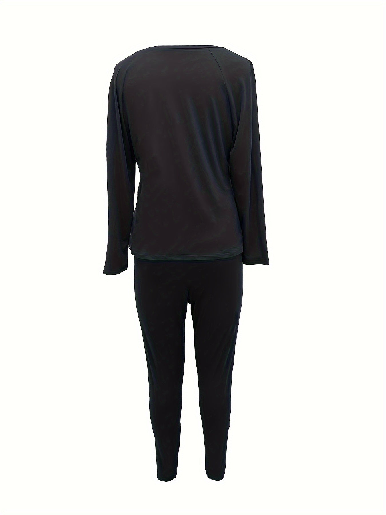 Solid Long Sleeve Top & Leggings Set