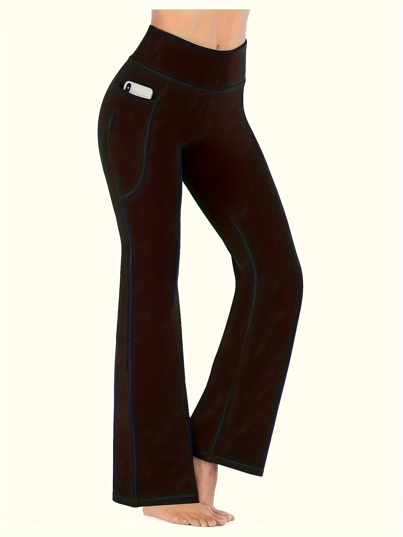 Women's High Waist Flare Leggings with Pockets