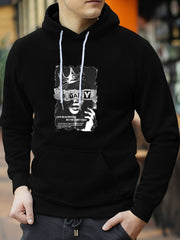 Crown Print Hoodie Men's Graphic Pullover Sweatshirt