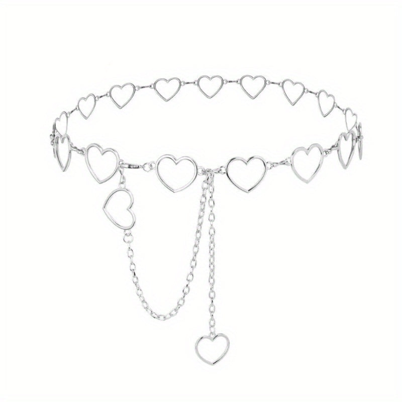 Boho Heart Hollow Waist Chain Tassel Dress Chain Women Adjustable Body Belts