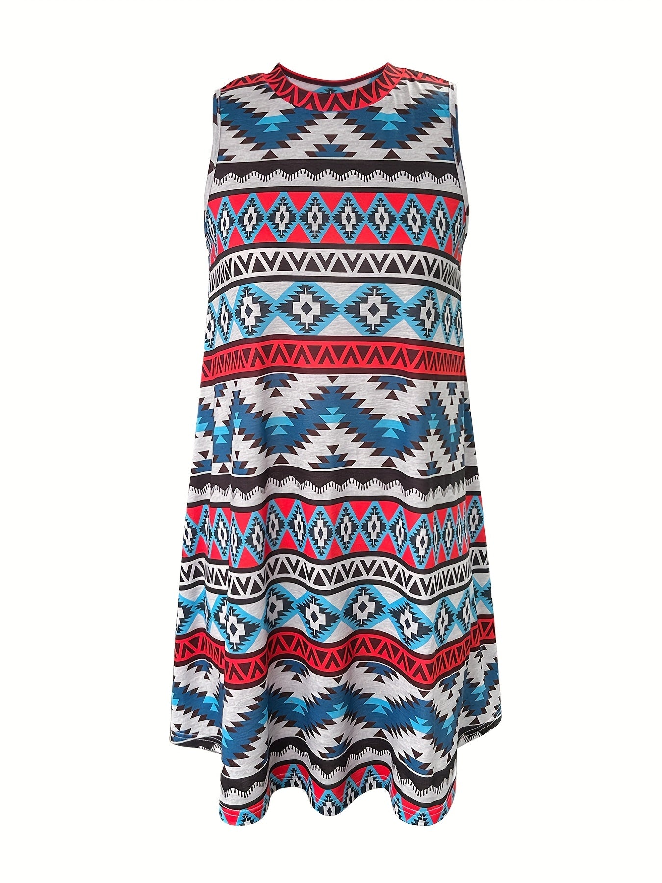 Southwestern Print Sleeveless Dress Casual Summer Spring