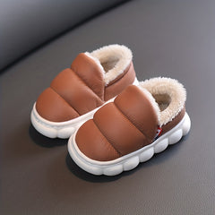 Boys Fleece House Shoes Non Slip Soft Bottom Indoor Winter Walking Shoes