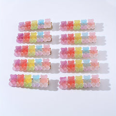10pcs Baby Girls Gradient Bear Pattern Hair Clip Headwear